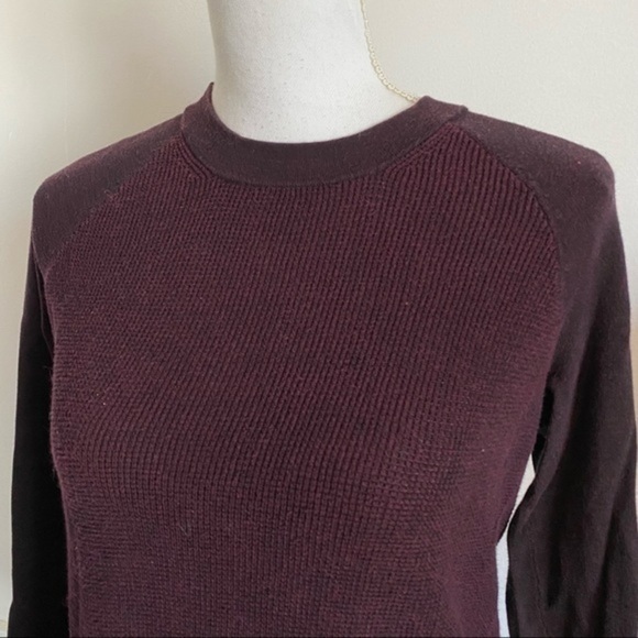 Rag & Bone • Burgundy Thermal Waffle Crew Neck Top - Picture 2 of 4